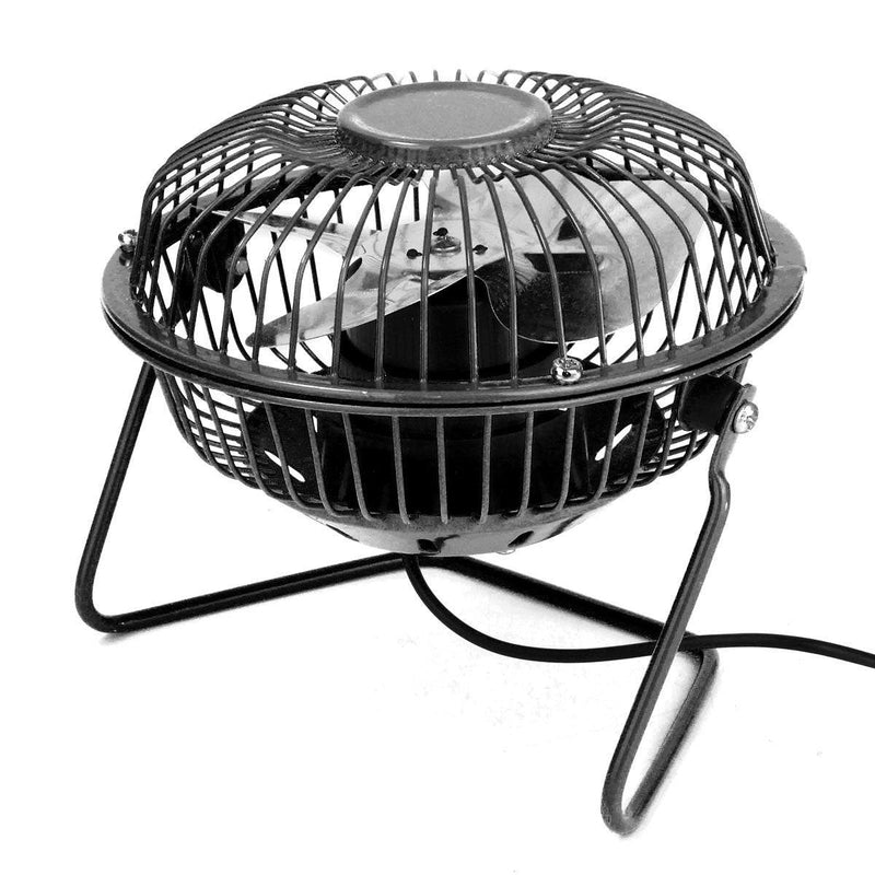 [Australia - AusPower] - ZOMTOP 4'' USB Mini Desk Fan Small Desktop Fan Quiet and Powerful Metal Design USB Powered (Black) 