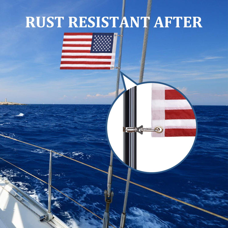 [Australia - AusPower] - Universal Boat Flag Marine 12"x18" with 4 Boat Flag Pole Kits USA Flag with 50 Embroidered Stars American Boat Flag 12x18 Inch 