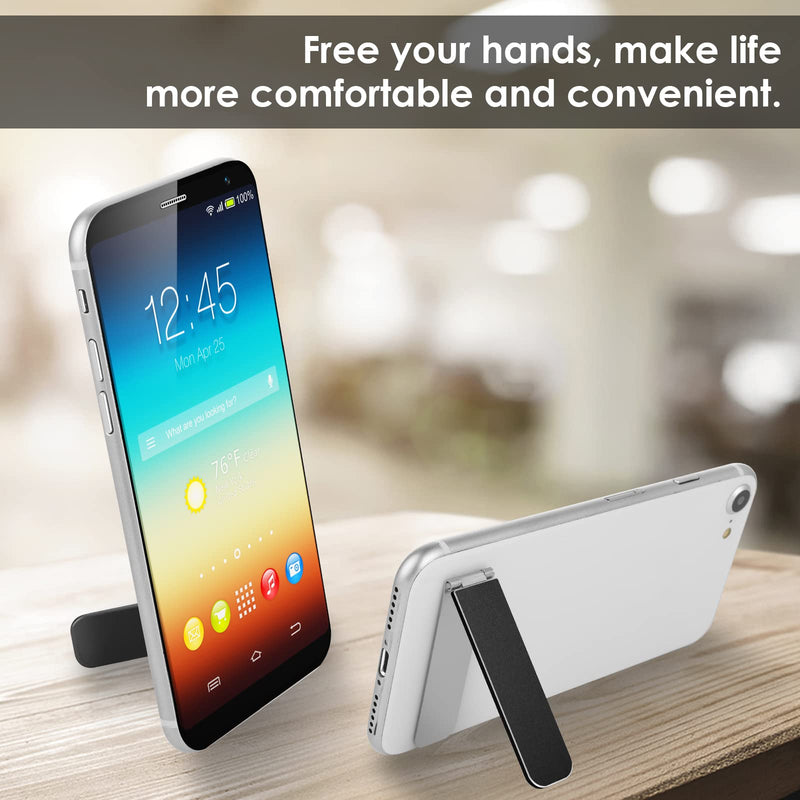 [Australia - AusPower] - Giantree Ultra Thin Cell Phone Holder, Adjustable Mini Alloy Phone Kickstand Portable Phone Stand Foldable Phone Stand for Mobile Phone Tablet (Black) Black 