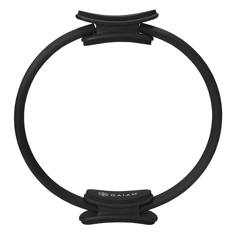 [Australia - AusPower] - Gaiam Pilates Ring 15" Fitness Circle - Lightweight & Durable Foam Padded Handles | Flexible Resistance Exercise Equipment for Toning Arms, Thighs/Legs & Core, Black 