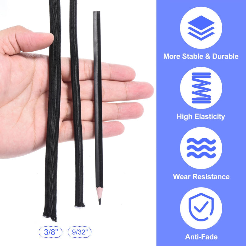 [Australia - AusPower] - PATIKIL Marine Grade Bungee Cord, 9/32" x50ft Elastic Polyester Bungee Cord Replacement Cord for Zero Gravity Chair, Shock Cord for Kayak Camping Tent Cargo Tie Downs 9/32"x50ft 