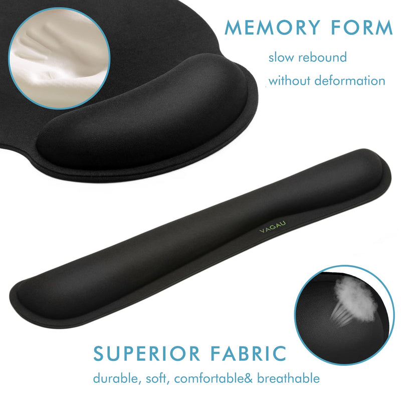 [Australia - AusPower] - Comfy Mee Premium Memory Foam Keyboard and Mouse Wrist Rest Pads Set- for Comfortable Typing &Wrist Pain Relief (Pack of 2) Standard 