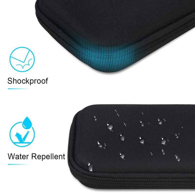 [Australia - AusPower] - Lacdo Hard Carrying Case for Samsung T7 Shield / T7 / T7 Touch Portable Solid State Drives 500GB 1TB 2TB USB 3.2 External SSD Hard EVA Shockproof Storage Travel Bag, Black 