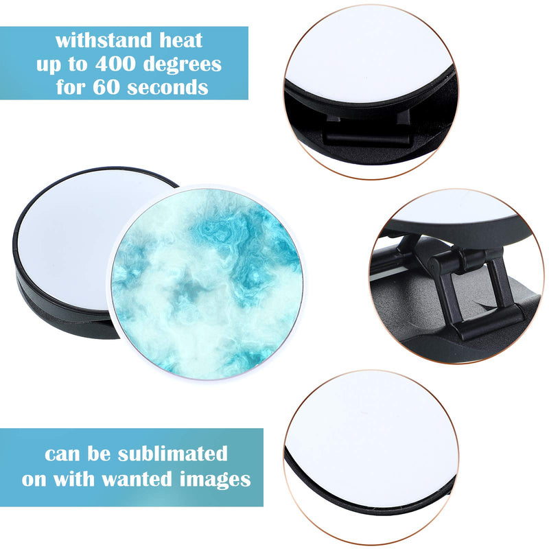 [Australia - AusPower] - 20 Pieces Sublimation Phone Holders Set Collapsible Phone Holders Phone Grip Blanks Self-Adhesive Sublimation Phone Holders for Smartphones and Tablets (Black and White) Black and White 