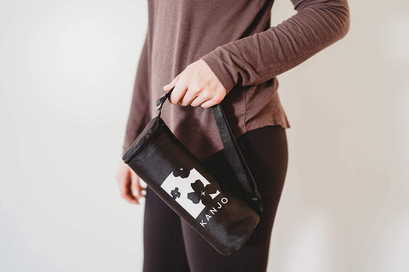 [Australia - AusPower] - Kanjo Premium Acupressure Belt - Lightweight on-the-go Pain Relief - Relieves Back Pain - 100 % Cotton Linen - Includes Carry Bag - Onyx 