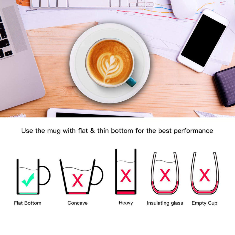 [Australia - AusPower] - BESTINNKITS Smart Coffee Set Auto On/Off Gravity-induction Mug Office Desk Use, Candle Wax Cup Warmer Heating Plate (Up To 131F/55C), 14oz (White Set) White Set 