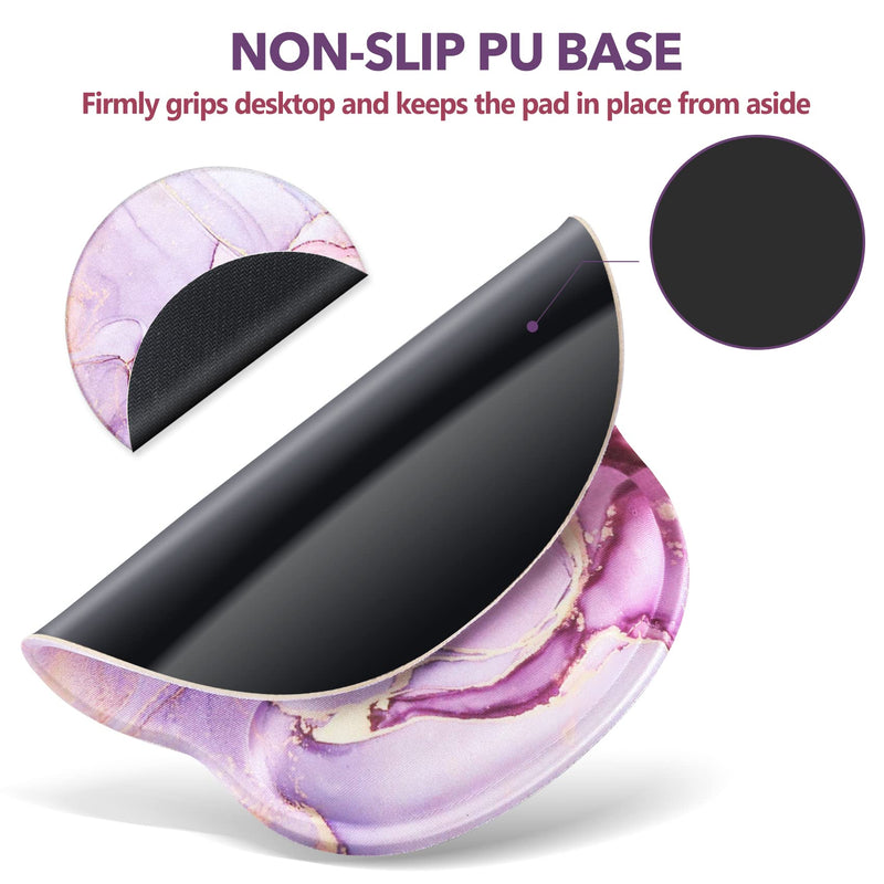 [Australia - AusPower] - AIMSA Ergonomic Mouse Pad with Wrist Rest Support Gel Memory, Non-Slip PU Base Wrist Rest Pad for Home, Office, Work, Game, Easy Typing, Pain Relief, Comfortable, Durable, Pink Purple Marble 