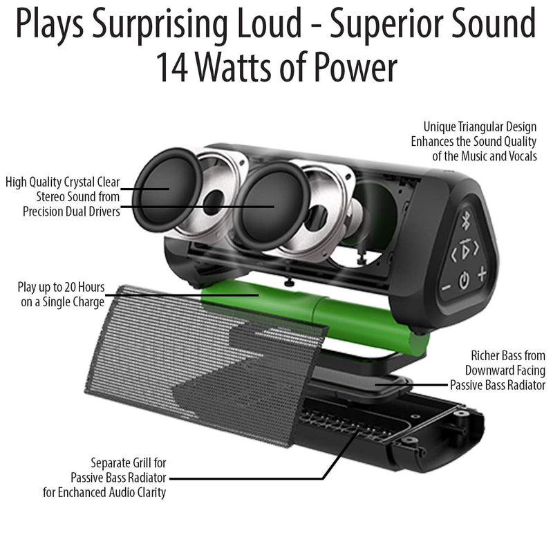 [Australia - AusPower] - OontZ Angle 3 Ultra Waterproof 5.0 Bluetooth Speaker, 14 Watts, Hi-Quality Sound & Bass, 100 Ft Wireless Range, Play 2, 3 or More Speakers Together, OontZ App, Bluetooth Speakers (Black) Black 