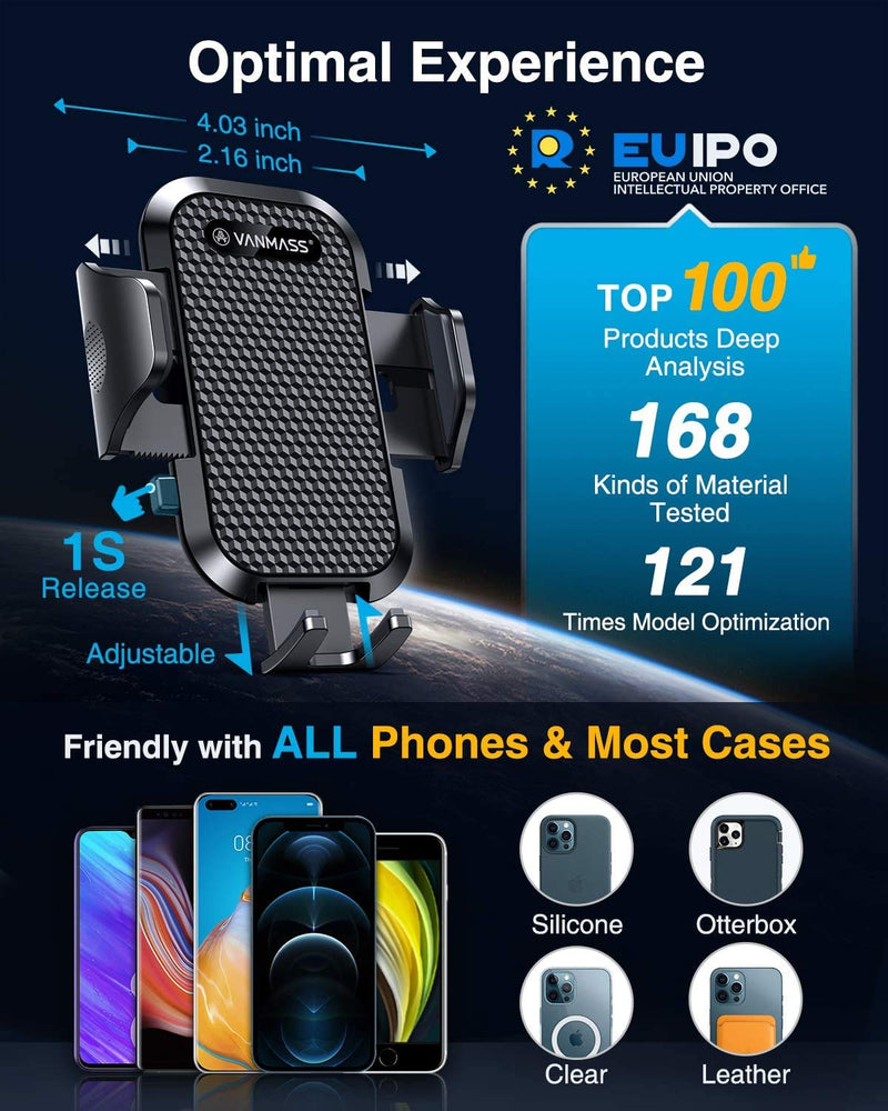 [Australia - AusPower] - [Upgraded] VANMASS Car Vent Phone Holder Mount Compatible for iPhone 13 Pro Max 12 11 X Xr Xs 8 7 Plus Mini Se Android Mobile Cell Smartphone Universal Vehicle Handsfree Easy Clamp Clip Cradle 