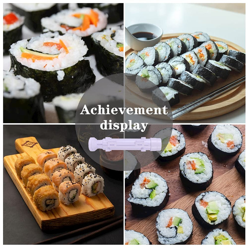 [Australia - AusPower] - URED Professional Super Space Sushi Bazooka ，Upgrade Sushi Roller Mold Food Grade Plastic， Sushi Maker Rice Vegetable Meat Diy Sushi Making Kit Machinekitchen Utensils White (white) 