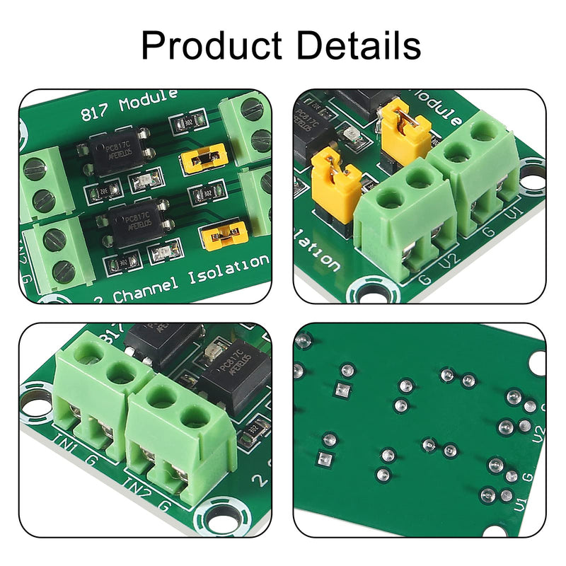 [Australia - AusPower] - ALMOCN 4pcs 2CH Optocoupler PC817 2 Channel Isolation Board Voltage Converter Adapter Module 3.6-30V Driver Photoelectric Isolated Module (2CH Optocoupler) 