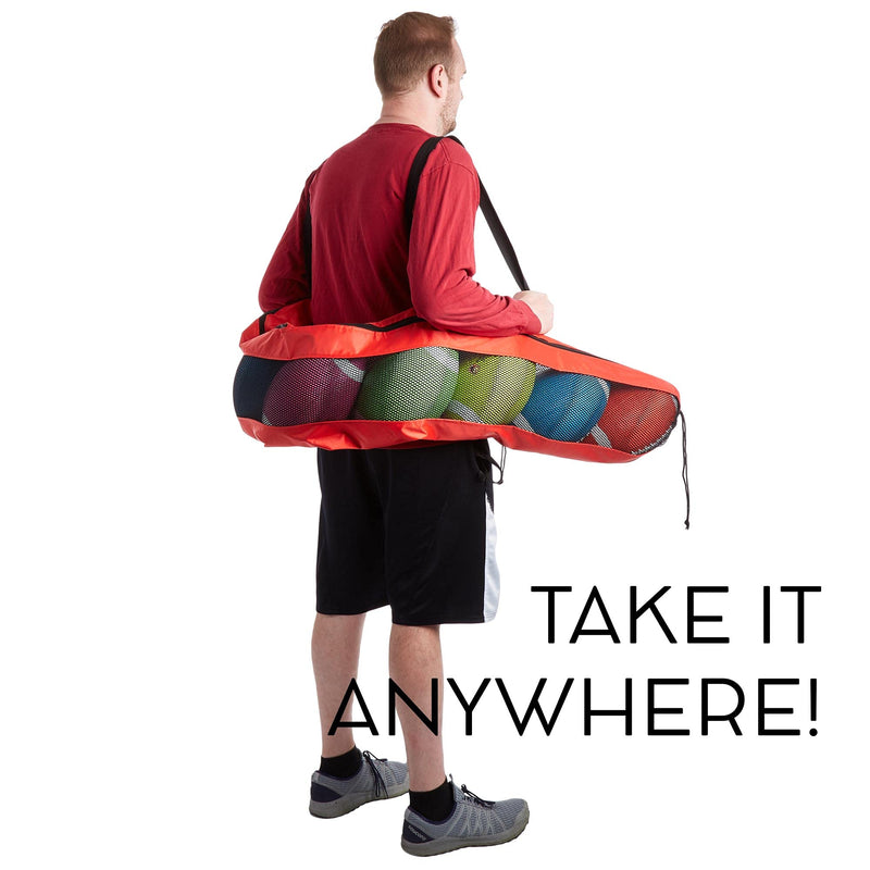 [Australia - AusPower] - XL Football Carrying Bag – Extra-long 93" Sports Duffel with Backpacking Carry Strap – Holds 10 Footballs - Travel Bag for Multiple Balls & Small Accessories - Practice, Training, Games & Workouts 