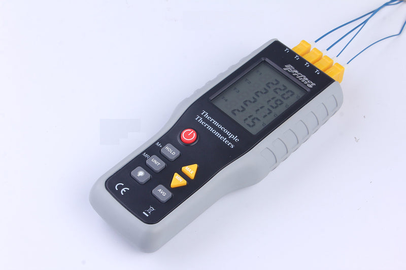 [Australia - AusPower] - PerfectPrime TC41, 4-Channel K-Type Digital Thermometer Thermocouple Sensor -200~1372°C/2501°F 4 CH Basic 