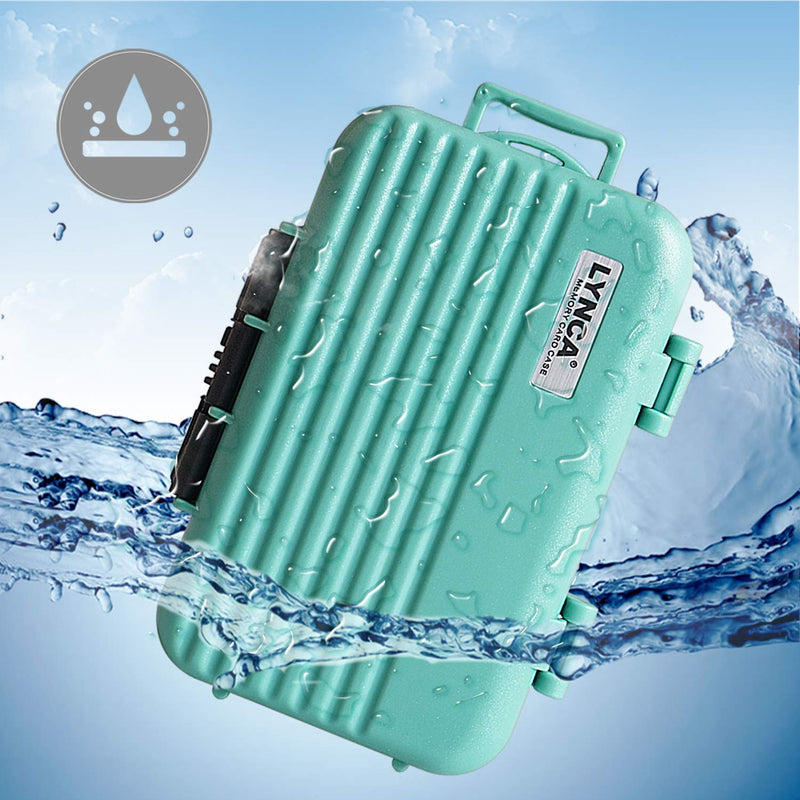 [Australia - AusPower] - LYNCA Memory Card Case Holder, Memory Card Hard Protector Case Professional Water-Resistant Anti-Shock Compact Camera Card Hard Storage Box for 8 SD Cards 4 CF Cards 12 Micro SD/TF Cards (Green) Green 