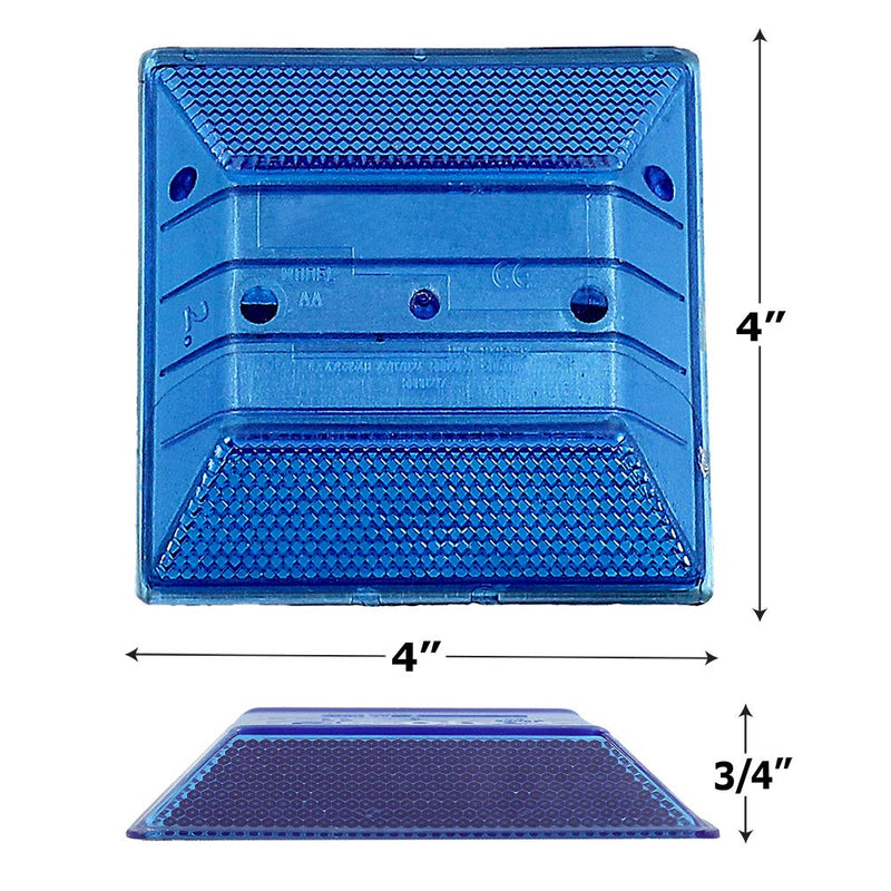 [Australia - AusPower] - Blue Reflective Road Driveway Marker (2 Pack) - Fire Hydrant Blue Pavement Markers - DOT Peel-N-Stick Blue Reflective Road Marker 