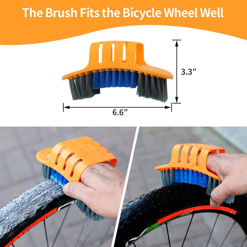 [Australia - AusPower] - Anndason 8 Pieces Precision Bicycle Cleaning Brush Tool Including Bike Chain Scrubber, suitable for Mountain, Road, City, Hybrid ,BMX Bike and Folding Bike 