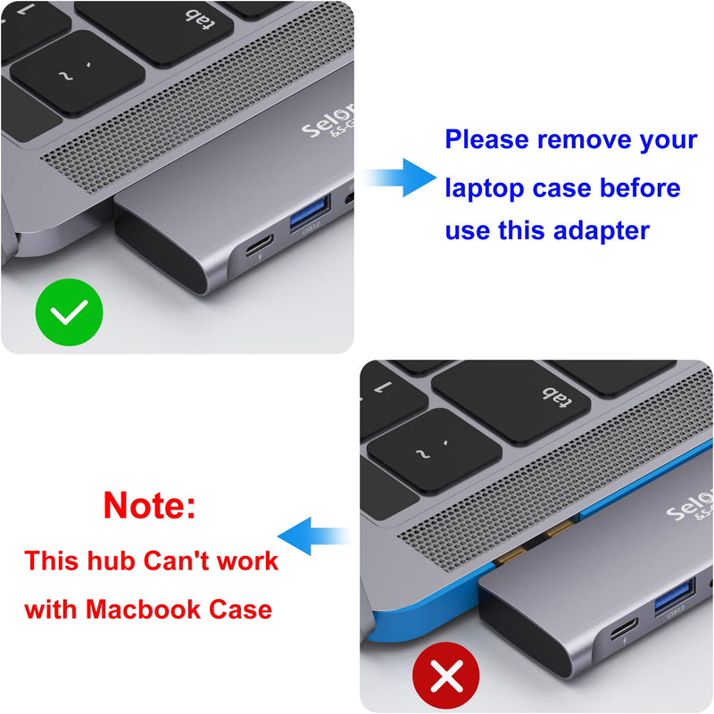 [Australia - AusPower] - USB C Adapter for MacBook Pro/MacBook Air M1 2020 2019 2018 13" 15" 16", 6 in 1 USB-C Hub MacBook Pro Accessories with 3 USB 3.0 Ports,USB C to SD/TF Card Reader and 100W Thunderbolt 3 PD Port 