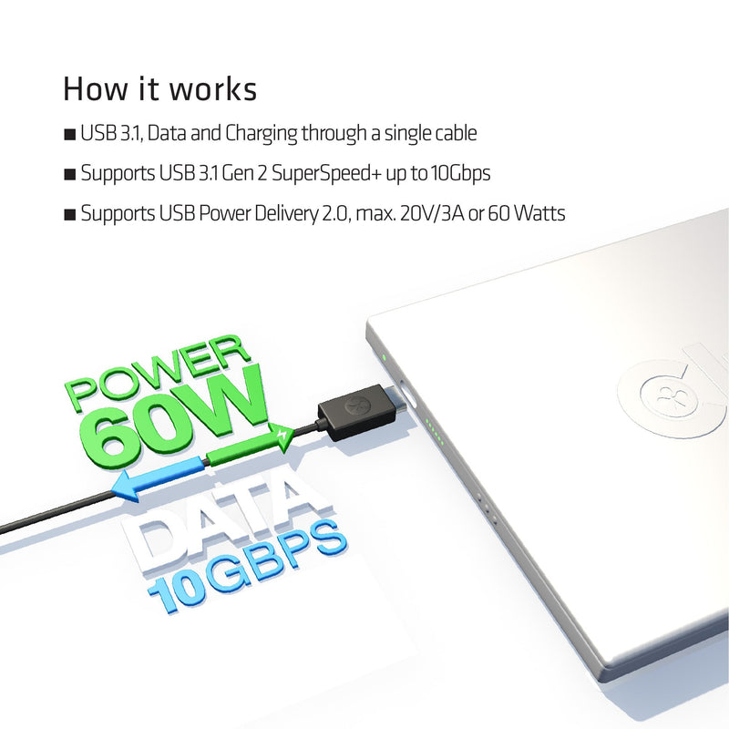 [Australia - AusPower] - Club3D CAC-1523 USB 3.1 Type-C to USB Type-A Cable TYPE C- TYPE A 
