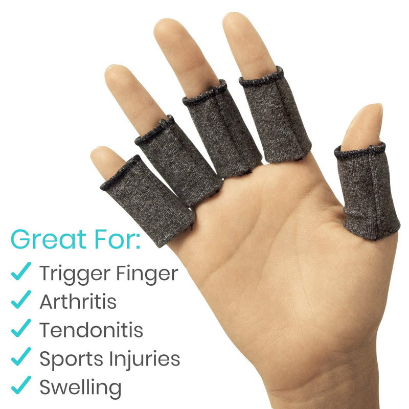 [Australia - AusPower] - Vive Finger Splints For Broken Finger (30 Pack) - Thumb Protectors Support Brace For Gaming, Guitar Players - For Arthritis, Wounds, Sport Injury & Joint Pain - Fabric Guard For Pinky & Index Gray 