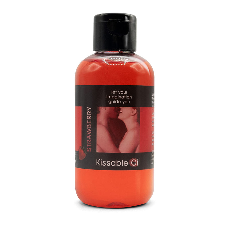 [Australia - AusPower] - LOVE PLAY Flavored Body Oil - Edible Body Oil for Men, Women and Couples - Vegan Kissable Oils (Strawberry) strawberry 