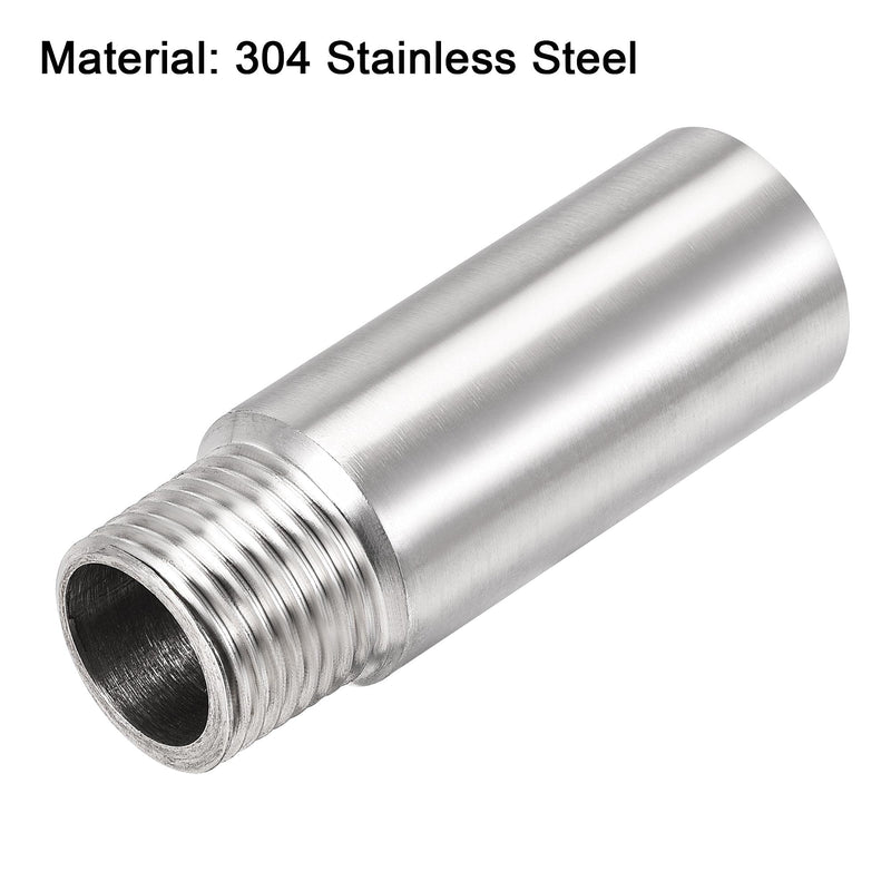 [Australia - AusPower] - uxcell Shower Head Extension Arm Stainless Steel 1/2PT Male to 1/2PT Female Thread 70mm Length Cast Pipe Fitting Coupler 