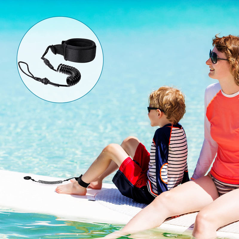 [Australia - AusPower] - 2 Pieces Surf Board Leashes Coiled Leash SUP Leash Rope Paddle Board Surfboard Leash Surfing Leg Rope SUP Board Leash Surf Straps Stay on Board Ankle Strap Sup Ankle Accessory for Surfing Black 