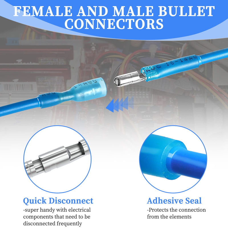 [Australia - AusPower] - Qibaok 320PCS Heat Shrink Bullet Connectors Kit Female & Male Bullet Butt Terminals Insulated Waterproof Electrical Marine Crimp Automotive Connectors 