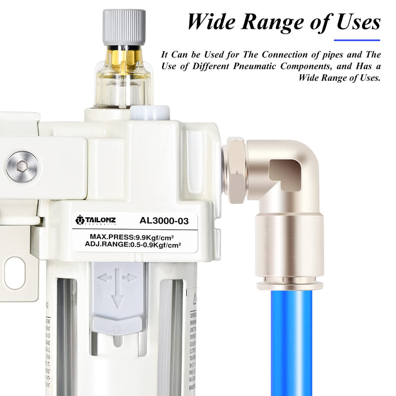 [Australia - AusPower] - TAILONZ PNEUMATIC Elbow 1/4 Inch Tube OD x 1/8 Inch NPT Thread Push to Connect Fittings Copper Nickel Plating TPL-1/4-N1 (Pack of 5) 1/4"OD-1/8"NPT 