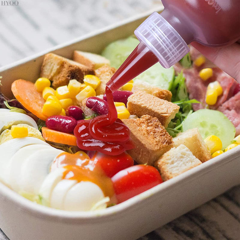 [Australia - AusPower] - Plastic Squeeze Bottles with Caps - 12Pcs Plastic Condiment Squeeze Bottles with Red Tip Squeeze Bottle Caps - Squeeze Bottles 4 OZ Ketchup Bottles Squeeze Bottles for Sauces, Arts and Crafts 12 