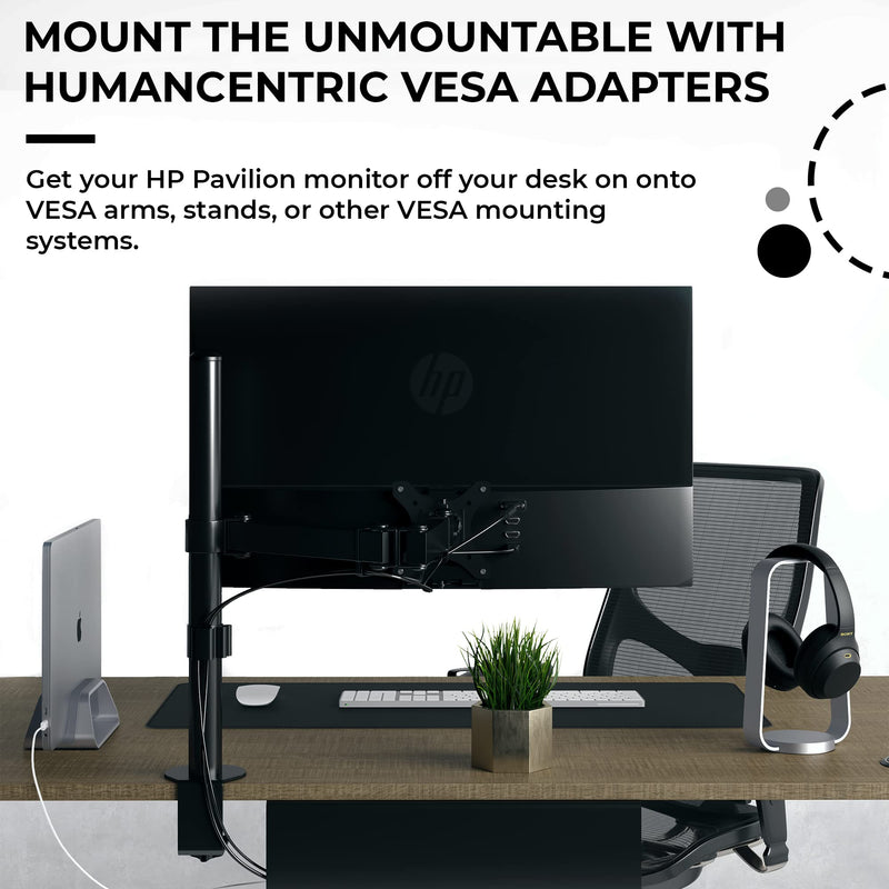 [Australia - AusPower] - HumanCentric VESA Mount Adapter for HP Pavilion 27xw, 25xw, 24xw, 23xw, 22xw, 22cwa, 27cw, 25cw, 24cw, 23cw, and 22cw Monitors 