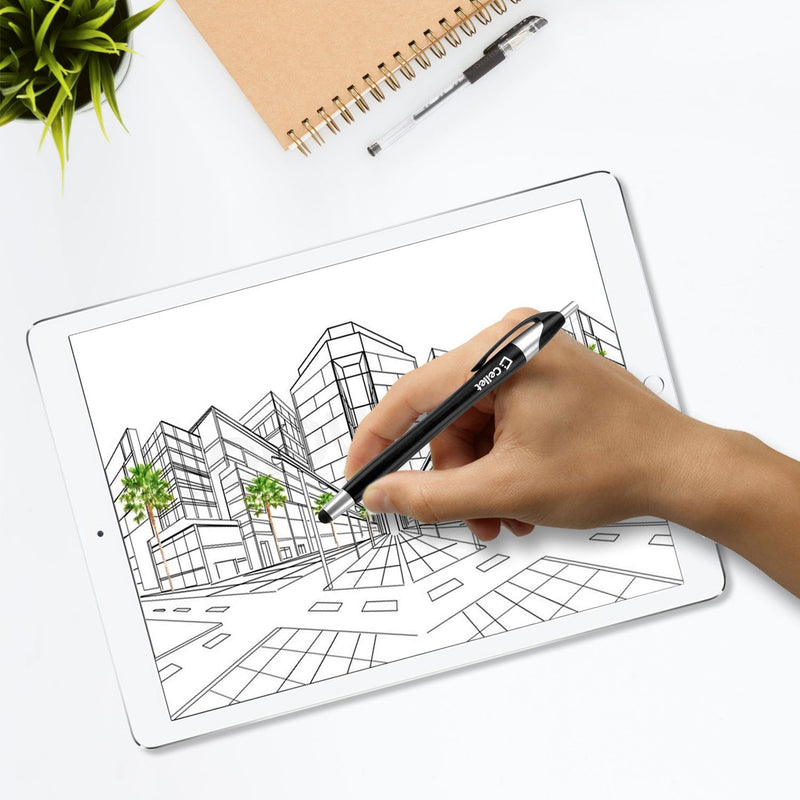 [Australia - AusPower] - Cellet Made, Compatible to Samsung Note 9/8/5 Galaxy S9, S9+ Plus, S8, S8 Plus, A6, J7, J7 V, J3, J7 Prime/Halo/Refine and More Black Executive Ultra Thin Touch Screen Stylus and Ink Pen Combo 
