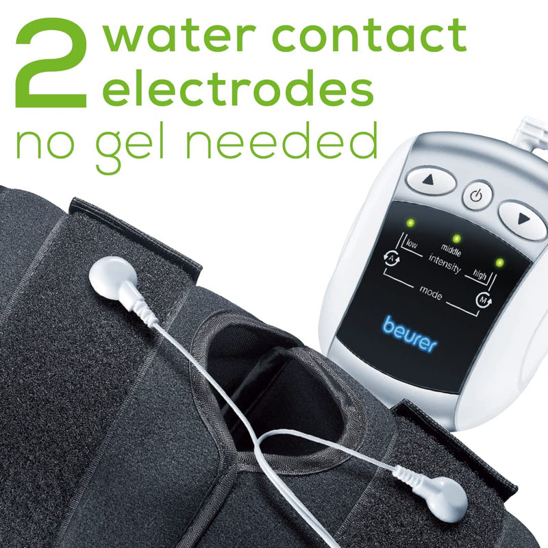 [Australia - AusPower] - Beurer EM34 TENS Unit Muscle Stimulator, 2-in-1 Knee & Elbow TENS Machine, E-Stim Device for Knee Pain Relief with 25 Intensity Levels, Electric Massager with Universal Brace 