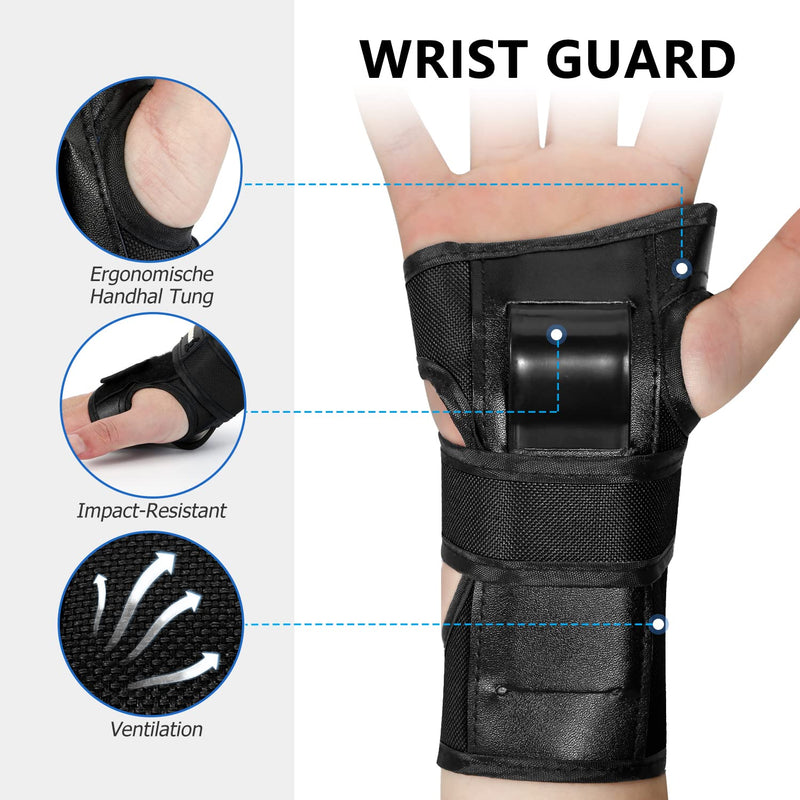 [Australia - AusPower] - Forzueby Adult/Kids Knee Pads Elbow Pads Wrist Guards 6 in 1 Protective Gear Set for Inline Roller Skating Skateboarding Scooter BMX etc. X-Small Black 