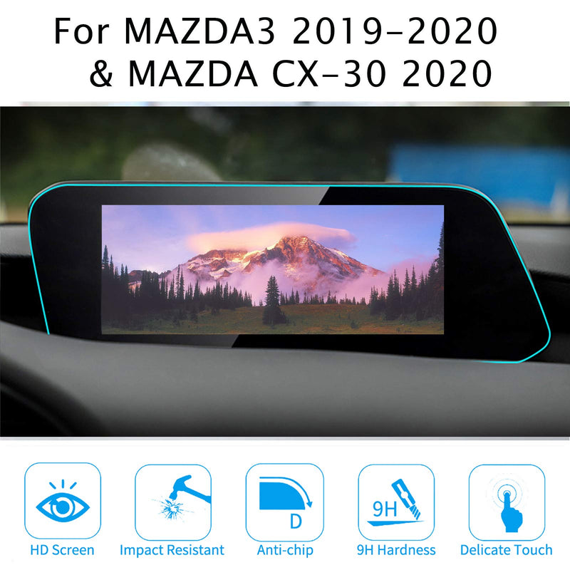 [Australia - AusPower] - Yumzeco Console Navigation Screen Protector Compatible with Mazda MAZDA3 2019-2021/Mazda CX-30 2020-2021, HD Clear Tempered Glass Screen Protector Replacement Anti-Scratch 