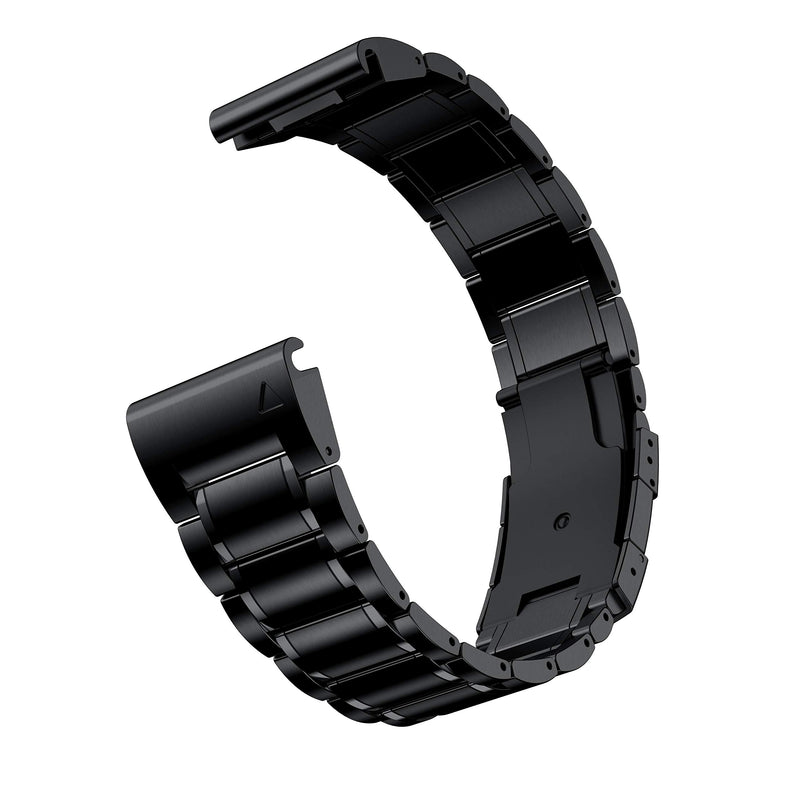 [Australia - AusPower] - BaiHui Band Compatible with Fenix 7X/Fenix 6X Band, 26mm Easy Fit Titanium Band Replacement Strap for Garmin Fenix 7X Solar/6X Pro/5X/5X Plus/3/3HR Smartwatch, Black 