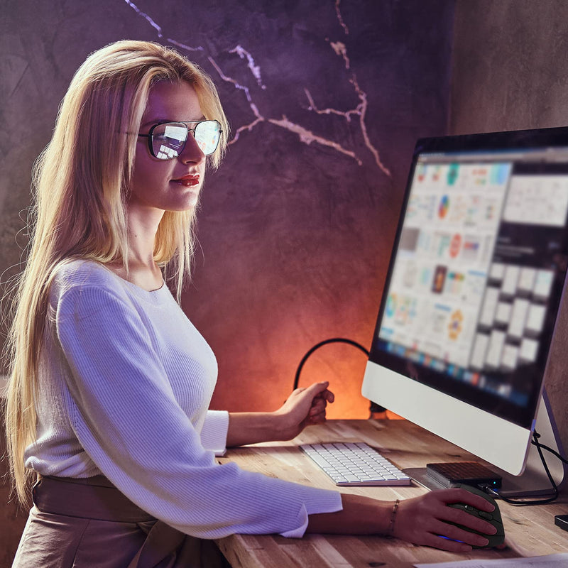 [Australia - AusPower] - ECHTPower Rechargeable Ergonomic Mouse, 2.4G Wireless Vertical Mouse-Reduce Wrist Pain, 3 Adjustable DPI 2400/1600/1000, 6 Button, LED Wireless Mouse for Laptop, Computer, Desktop, Windows, Mac OS 