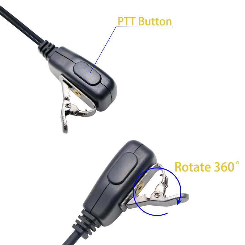 [Australia - AusPower] - Walkie Talkie Earpiece with Mic PTT 2 Pin Air Acoustic Tube Radio Earpiece Compatible with Midland Walkie Talkie GXT1000VP4 LXT500VP3 GXT1050VP4 GXT1000XB (2 Pack) 