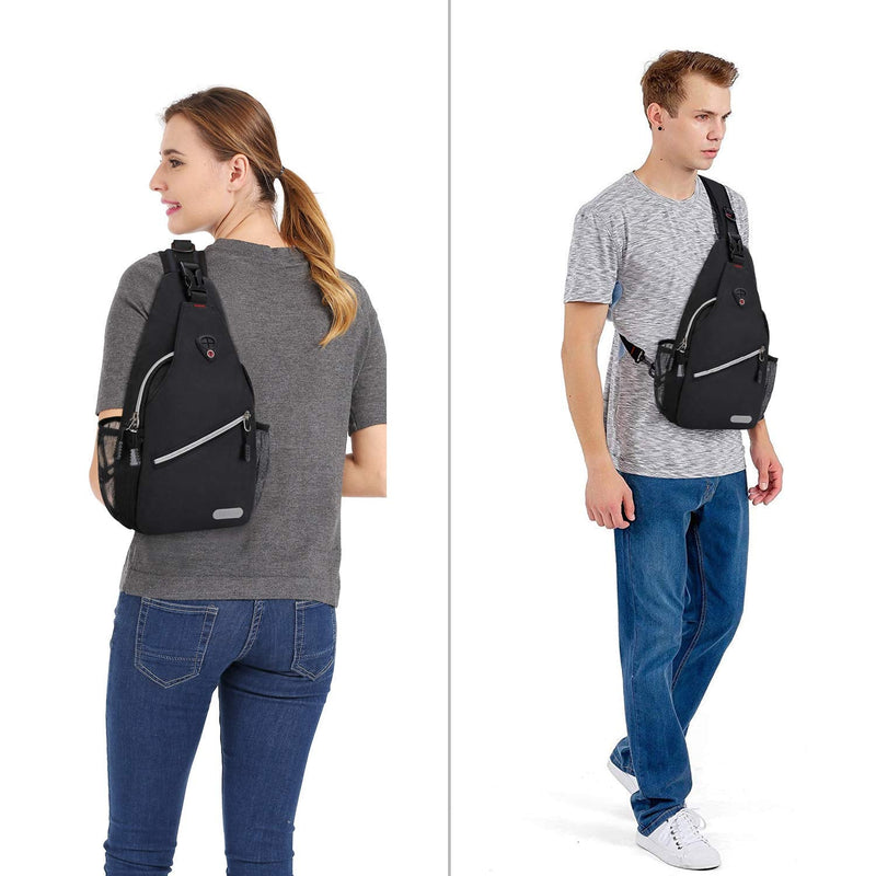 [Australia - AusPower] - MOSISO Mini Sling Backpack,Small Hiking Daypack Travel Outdoor Casual Sports Bag Black 