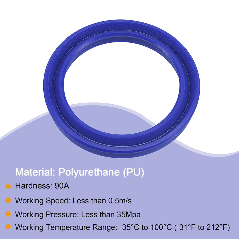 [Australia - AusPower] - MECCANIXITY UHS Radial Shaft Seal 38mm ID x 48mm OD x 6mm Width PU Oil Seal, Blue Pack of 5 38x48x6mm 