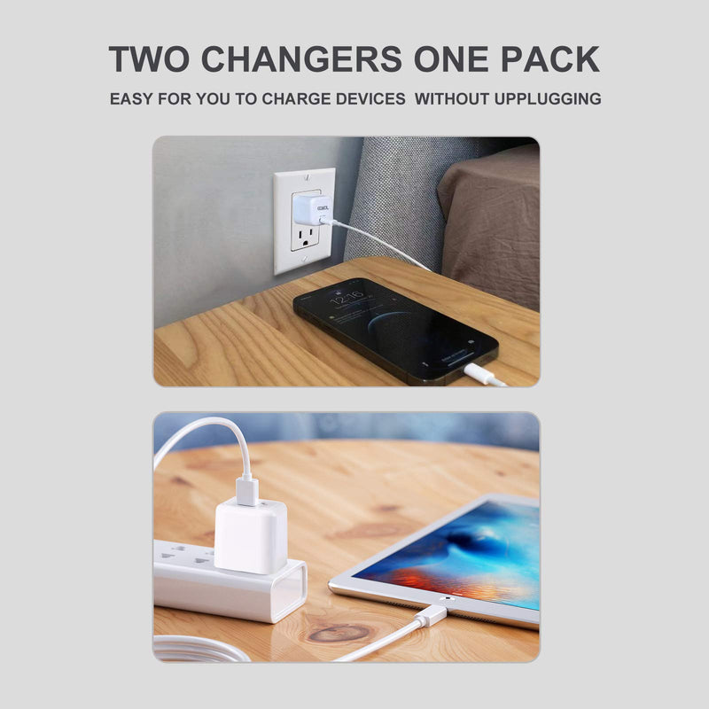 [Australia - AusPower] - USB C Charger, EQWOL Byte 2-Pack 20W Mini USB-C Wall Charger, Fast Charger Compatible with iPhone 13/13 Mini / 13 Pro / 13 Pro Max / 12/12 Mini / 12 Pro / 12 Pro Max (2-White) 
