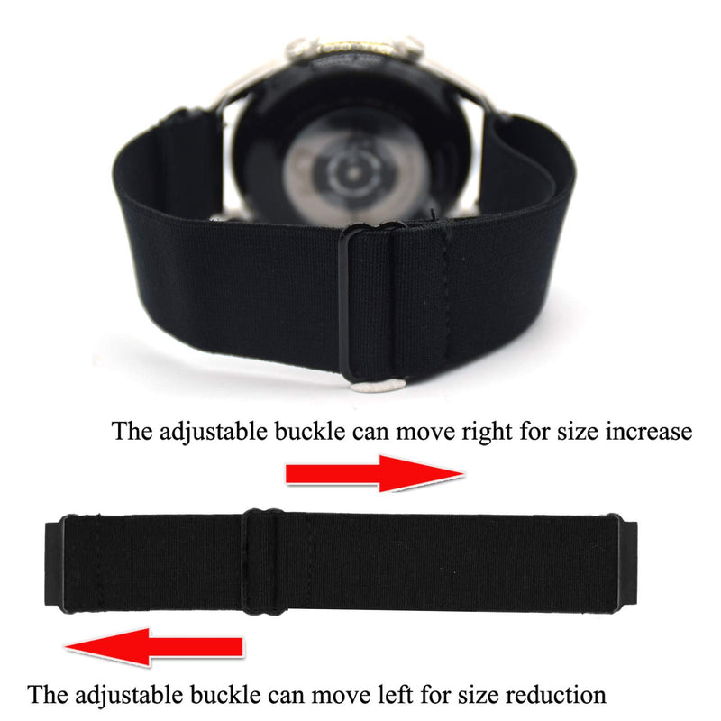[Australia - AusPower] - 22mm Elastic Wristband/Armband Strap for Compatible with Samsung Galaxy Watch 46mm, Samsung Galaxy Watch 3 45mm, Garmin Vivoactive 4 45mm Smartwatch (Black, Medium) 
