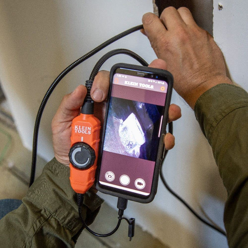 [Australia - AusPower] - Borescope Digital Camera with LED Lights, for Android Devices, USB-C or Micro-USB Connection; No Batteries Needed Klein Tools ET16 USB Connection 
