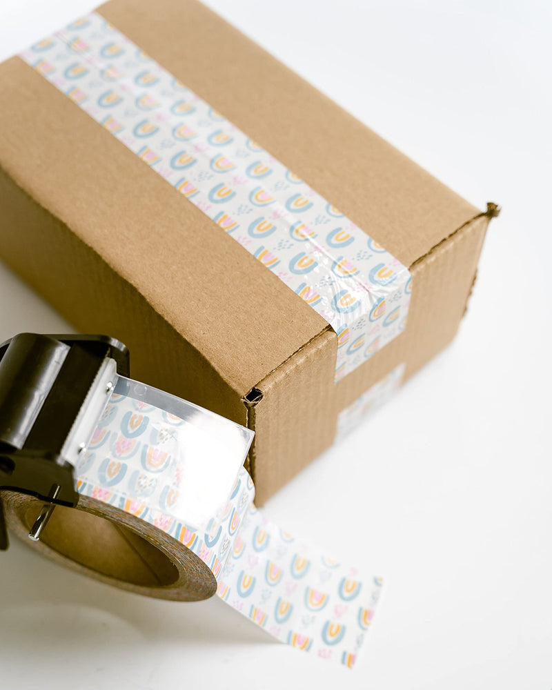[Australia - AusPower] - Package Mint 2” Colorful Rainbow Tape (110 Yards, 330 ft.), Cute Shipping Tape – Carton Sealing Tape for Sealing Boxes – Crafting Tape Rainbow – Boho Rainbow Packing Tape for Small Business 