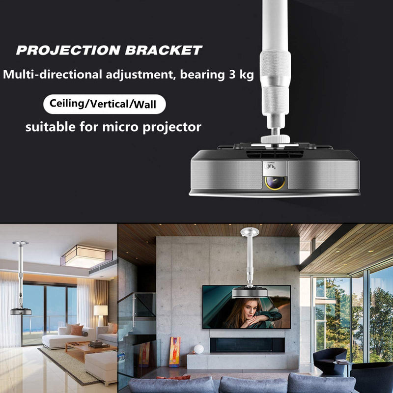 [Australia - AusPower] - EBTOOLS Ceiling Wall Projector Mount, Adjustable Height Telescopic Projector Mount Stand, Lifting/Vertical/Wall Hanging, 3kg Load Capacity, for Miniature Projectors 