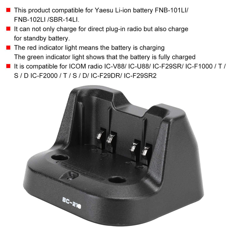 [Australia - AusPower] - Rapid Desktop Charger BC‑213 Portable Handheld Battery Charger for IC‑V88 IC‑F1000 IC‑F2000 (US Plug) 