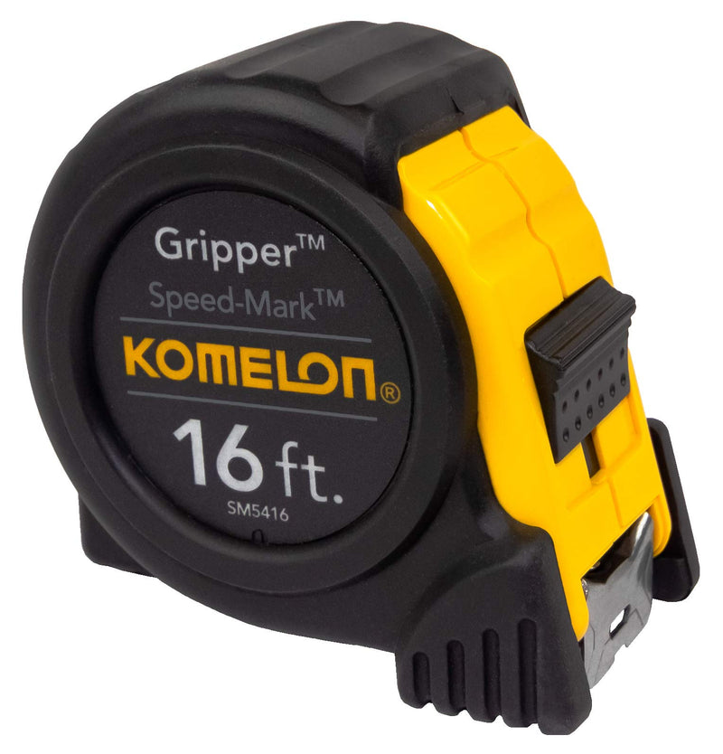 [Australia - AusPower] - Komelon SM5416 Speed Mark Gripper Acrylic Coated Steel Blade Tape Measure 16-feet by 1-Inch, White Blade 16 FT 