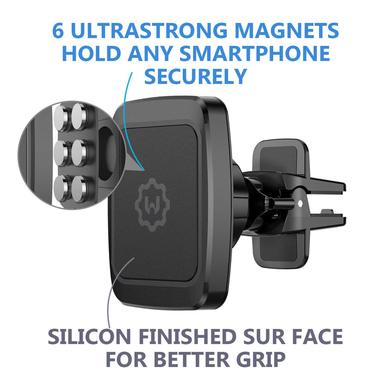 [Australia - AusPower] - Magnetic Phone Car Mount, WixGear [2 Pack] Air Vent Car Phone Mount Holder, Phone Holder for Car with Twist-Lock base, Compatible with Apple iPhone 13 Pro Max, 12 Pro, Samsung Galaxy S21, S20 and More 