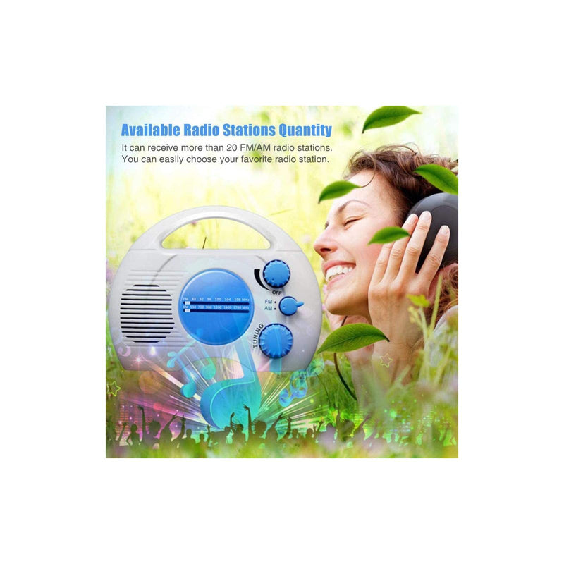 [Australia - AusPower] - YIHOME Shower Radio, Mini Portable AM FM Shower Radio Built in Speaker Audio Home Bathroom Waterproof Hanging Radio for Pool, Shower,Boat,Beach,Hot Tub,Outdoors,Indoors 