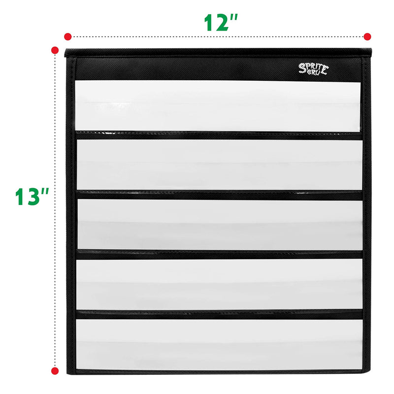 [Australia - AusPower] - Black Tabletop Desktop Pocket Chart with Bonus 20X Dry Erase Cards. Double Sided and Self-Standing (13 X 12inch) Black 
