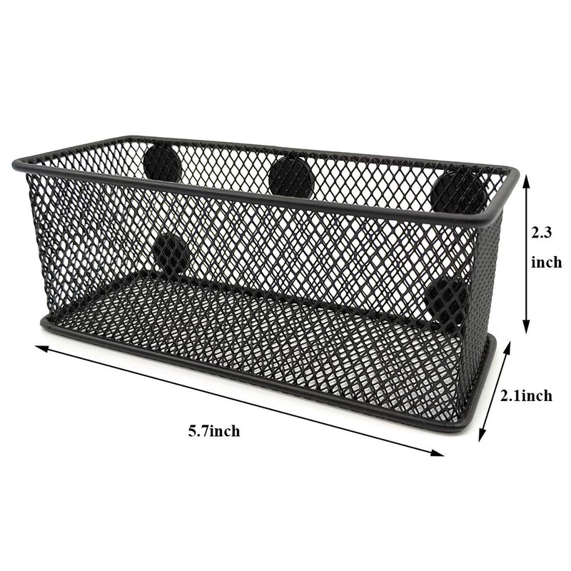 [Australia - AusPower] - EASEPRES Magnetic Pencil Holder Set of 3 - Black Wire Mesh Storage Baskets Organizer with Strong Magnets - Perfect for Whiteboard, Refrigerator and Locker Accessories 